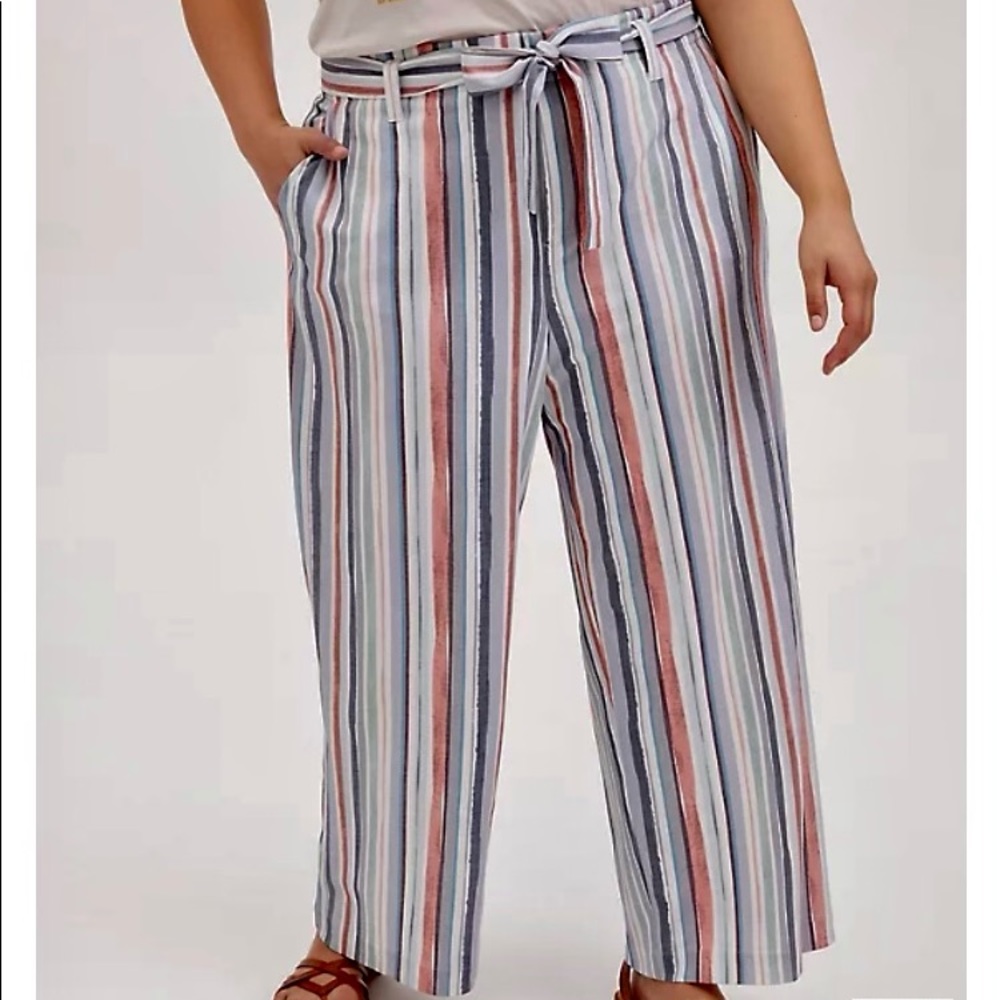 NWT Multi stripe, wide leg, self tie pants, sz 20